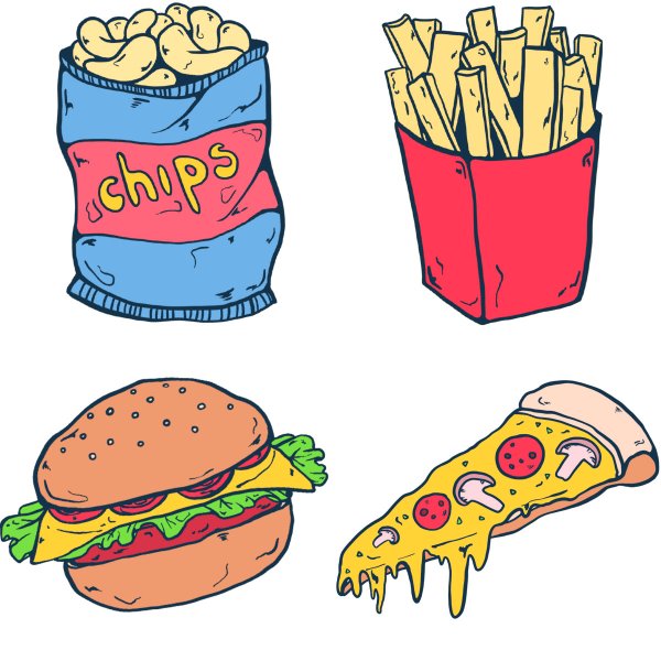 Наклейки фаст фуд