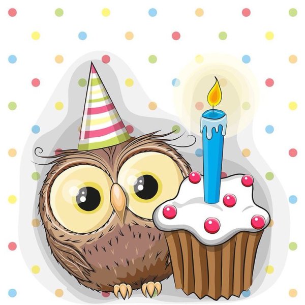 Открытки с днём рождения с совами