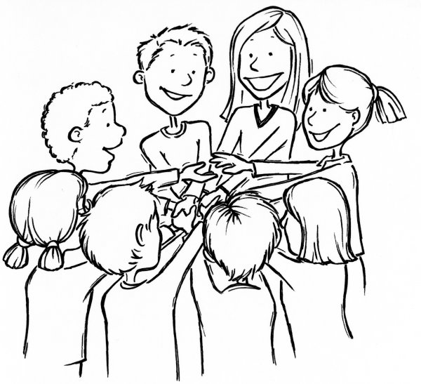 Коллектив раскраска для детей