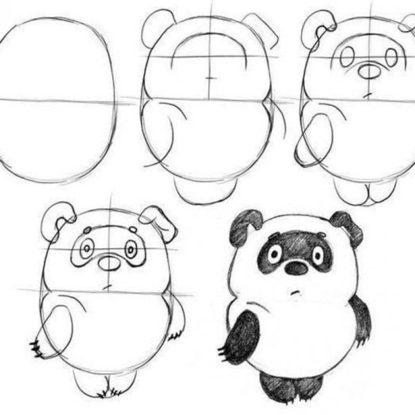 Нарисовать Винни пуха поэтапно