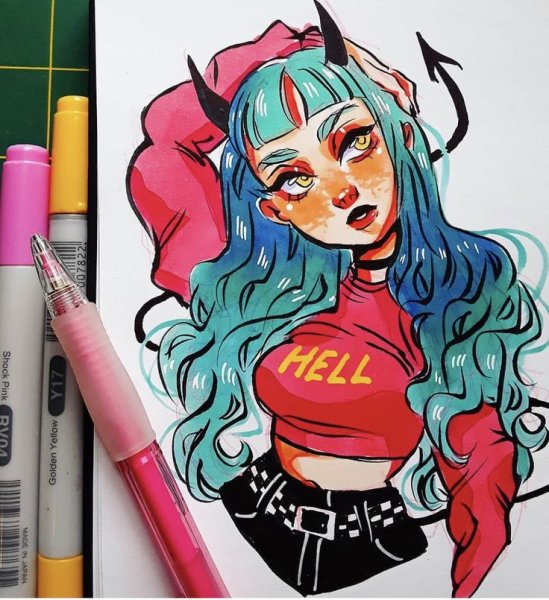 Стиль рисования персонажей маркерами