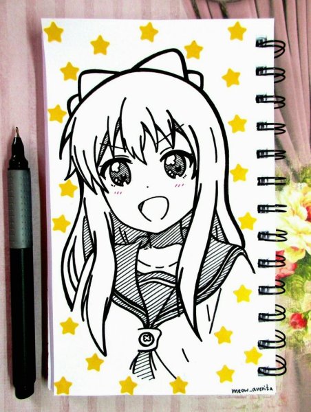 Аниме для скетчбука в карандаше