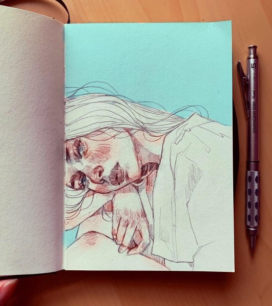 Арт акварелью в скетчбуке