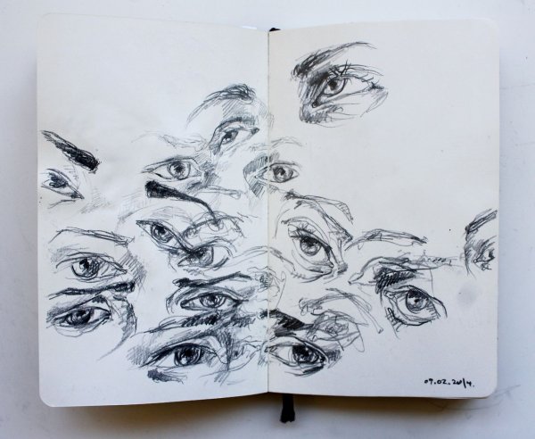 Глаза скетчи в скетчбуке