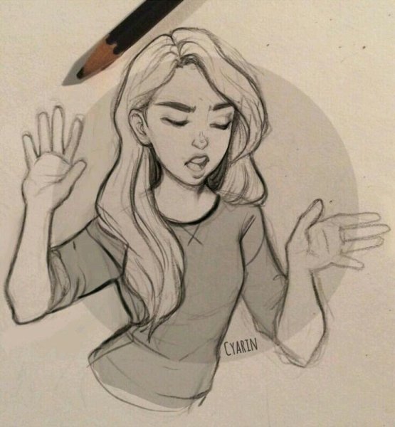 Рисунки девушек карандашом в стиле арт