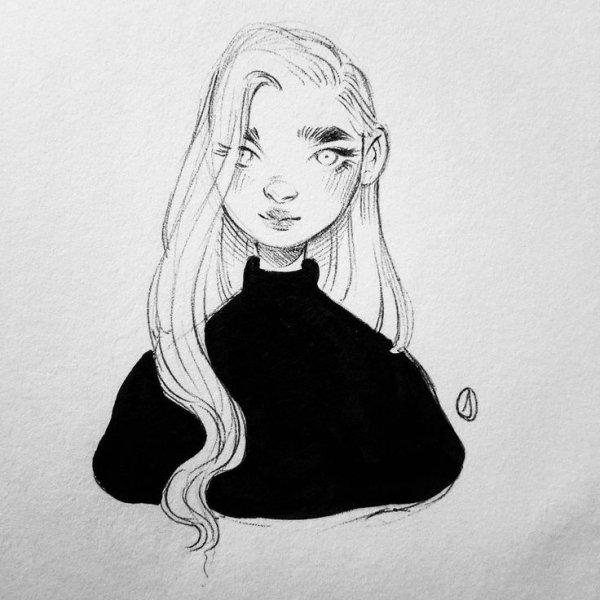 Набросок лица для скетчбука