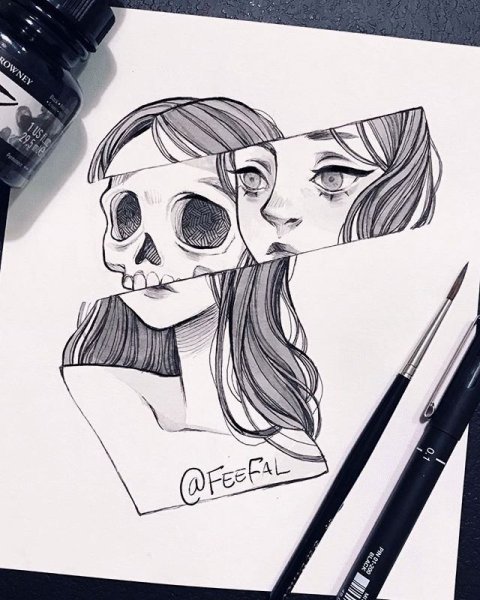 Рисунки для срисовки в скетчбук