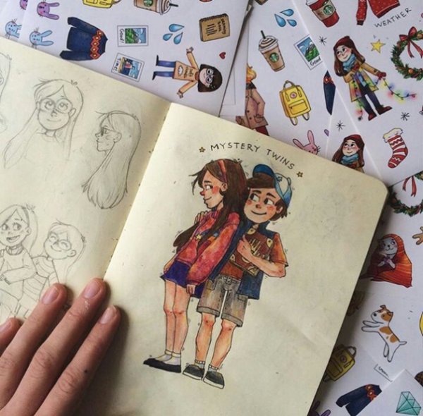 Прикольные рисунки в скетчбуке