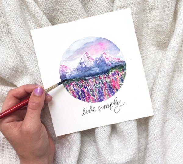 Рисование акварелью для скретч бука