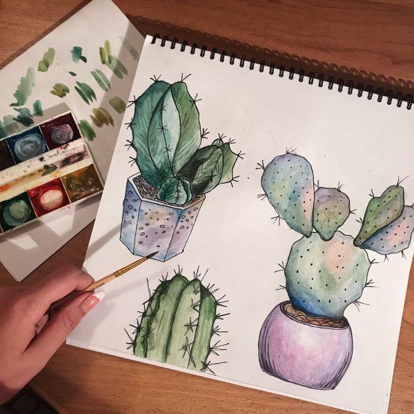 Рисунки акварелью для скетчбука