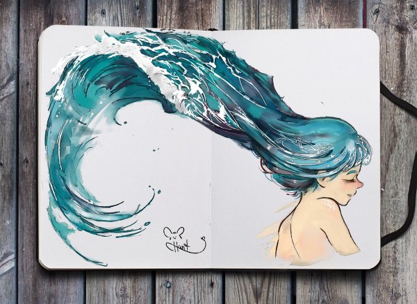 Рисунки акварелью для скетчбука