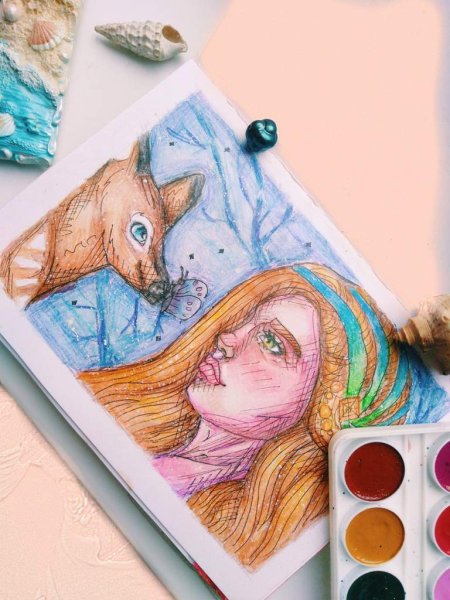 Рисование акварелью в скетчбуке