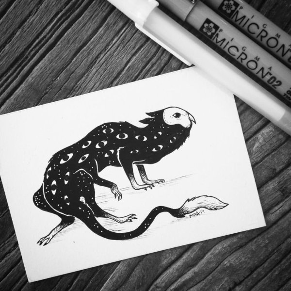 Рисование в скетчбуке животных