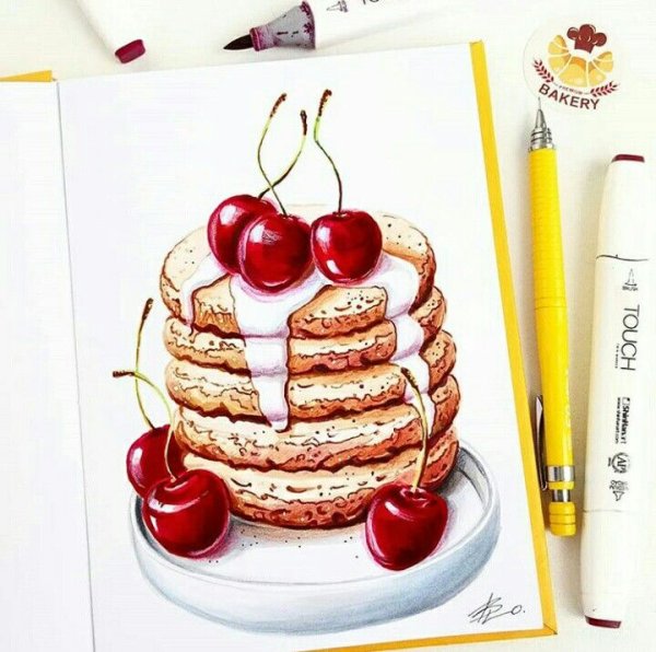 Скетчи маркерами сладости