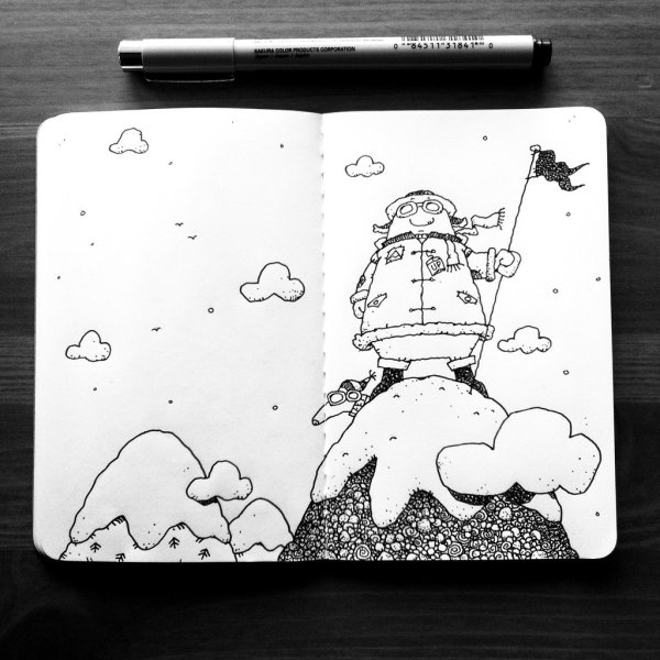 Мини рисунки в скетчбуке