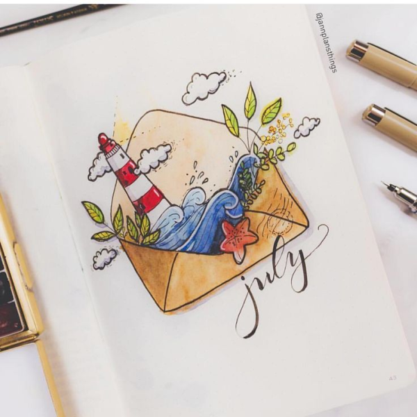 Летние рисунки в скетчбуке