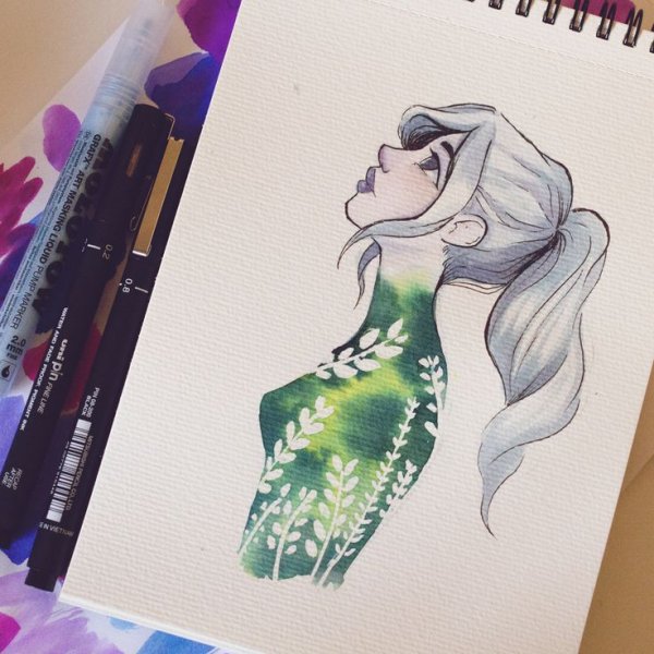 Вдохновляющие рисунки в скетчбуке