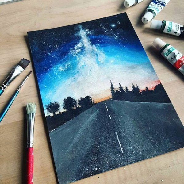 Красками в скетчбуке