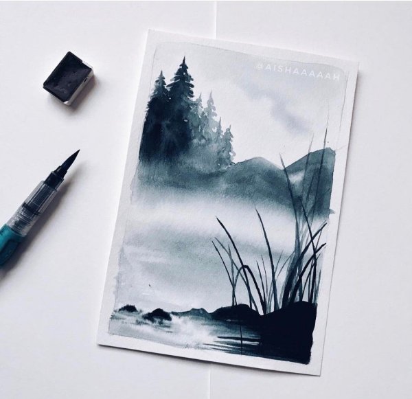 Пейзажи в скетчбуке