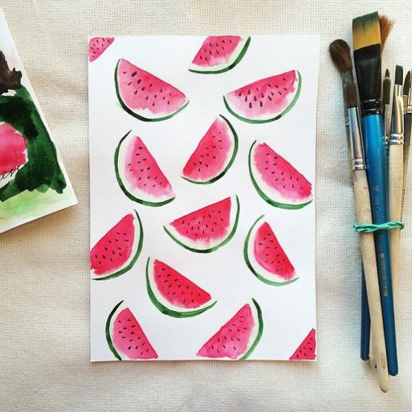 Идеи для скетчбука легкие фрукты