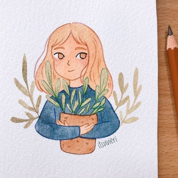 Милые девочки в скетчбук