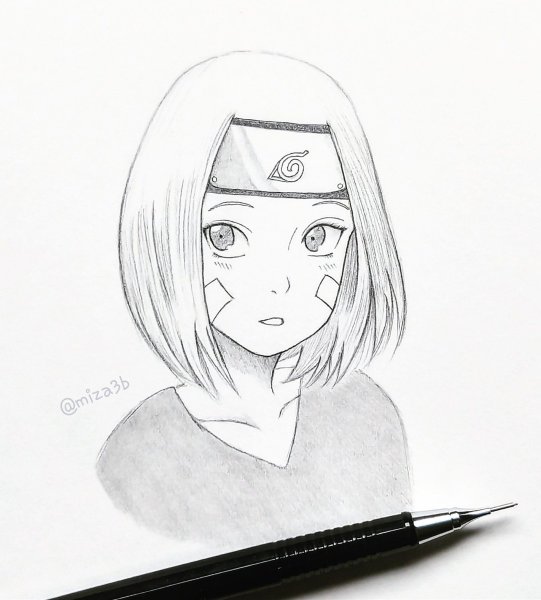 Скетчи аниме Наруто Рин