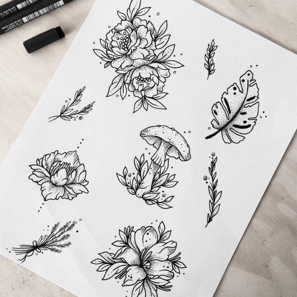 Скетчбук для рисования цветы