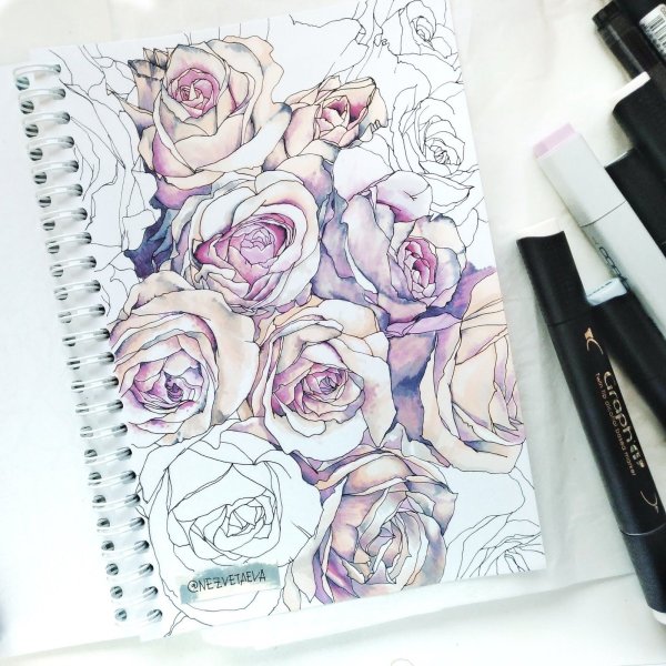 Цветы для скетчбука