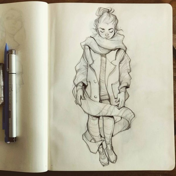 Рисование в скетчбуке людей