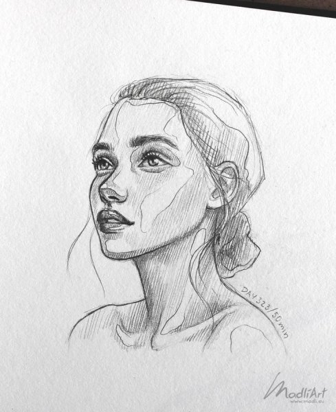 Набросок портрета девушки