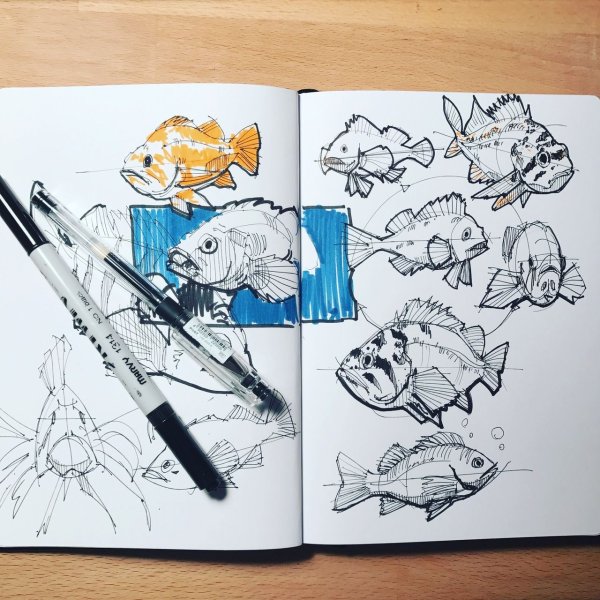 Рыбки в скетчбуке