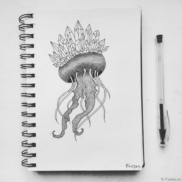 Рисунки гелевой ручкой в скетчбуке