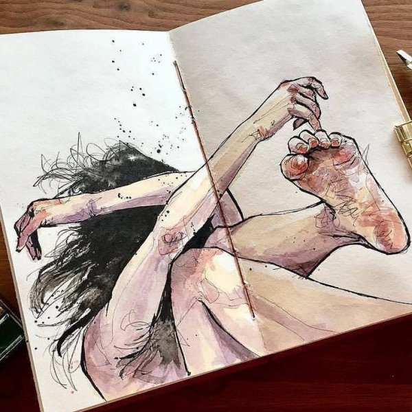 Рисунки для скетчбука депрессия