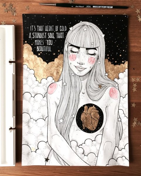 Рисунок в скетчбук легкий с Цитатами