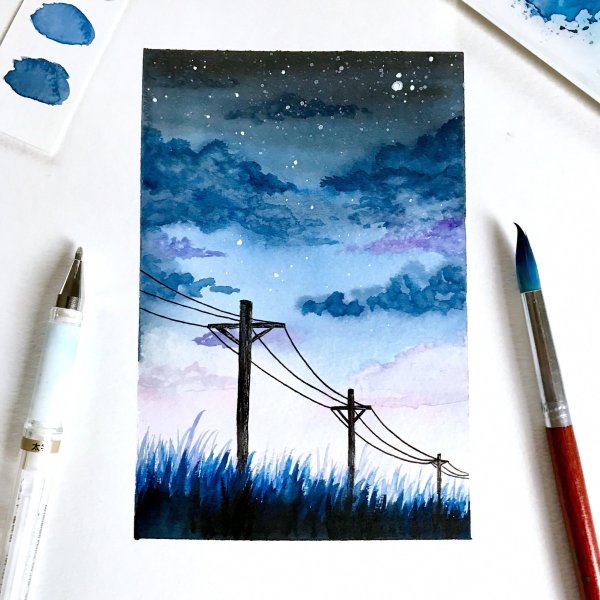 Рисование акварельными красками