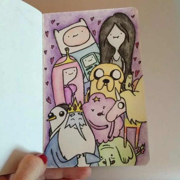 Идеи для скетчбука в стиле мультяшек