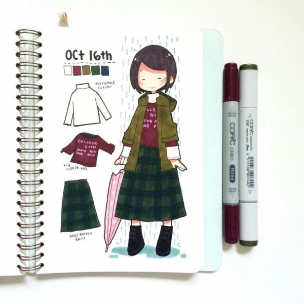 Скетчбук для рисования маркерами одежда