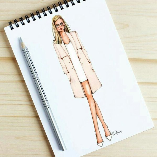 Зарисовки одежды в скетчбуке