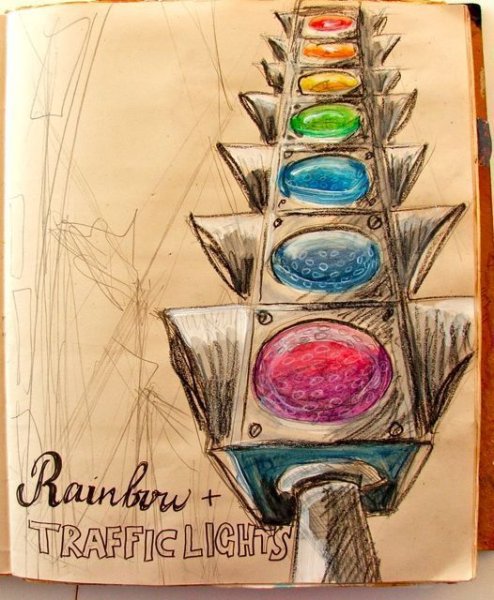Радужные рисунки для скетчбука легкие