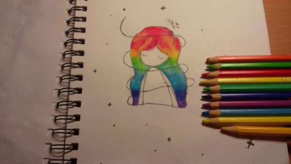 Идеи для рисования Радуга-девочка