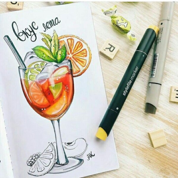 Красивые скетчи маркерами