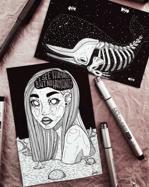 Рисунки для срисовки в скетчбук