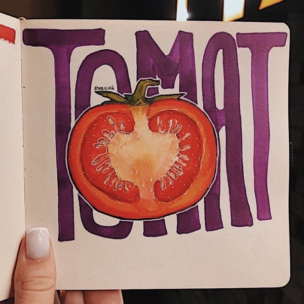 Фрукты в скетчбуке