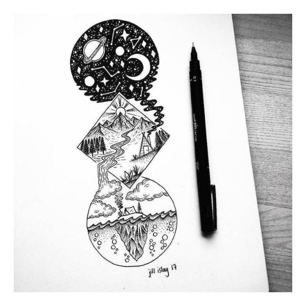 Рисунки для скетчбука черной ручкой