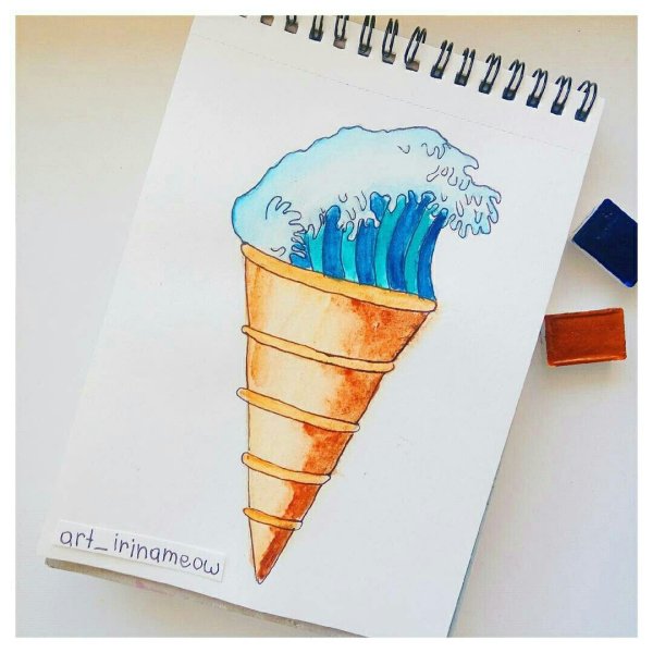 Рисунки для скетчбука еда лёгкие