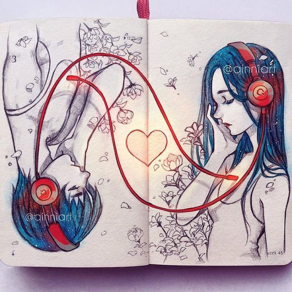 Рисунки для скетчбука сердце
