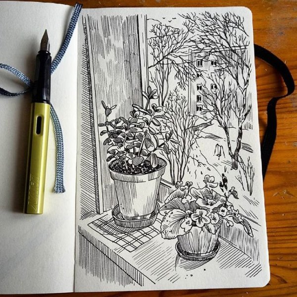 Рисунки в скетчбуке