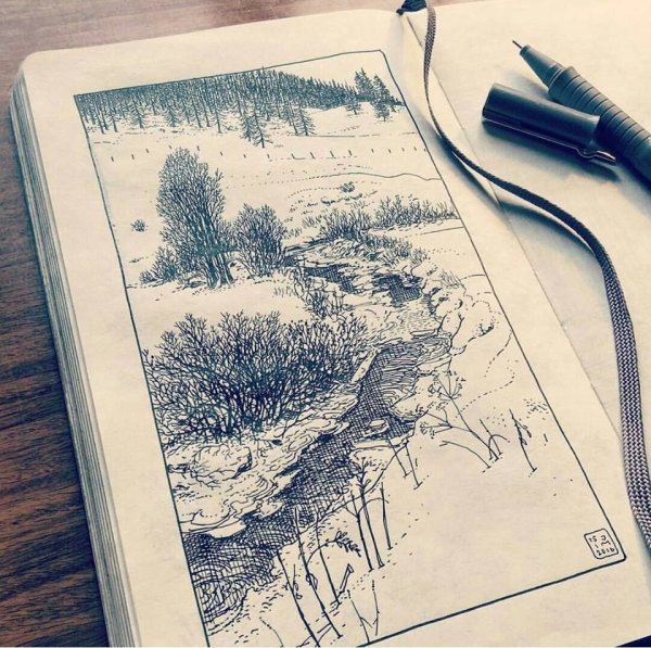 Эскизы в скетчбук для рисования