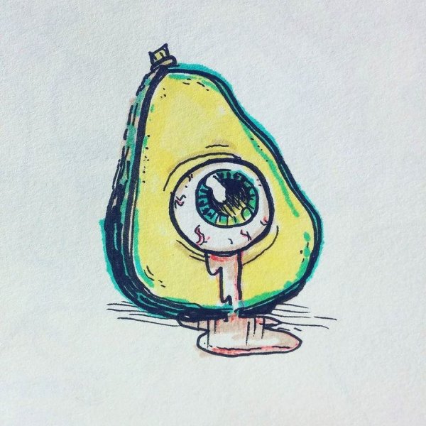 Авокадо с глазами