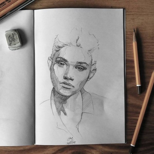 Портреты в скетчбуке